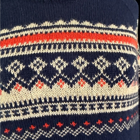 St. John's Bay Crewneck Sweater in Blue and Red with Nordic Design - Picture 3 of 6